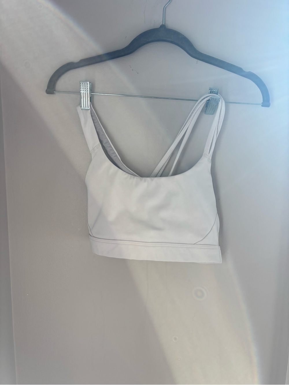 Athleta White Scoop Sports Bralette with Double Straps